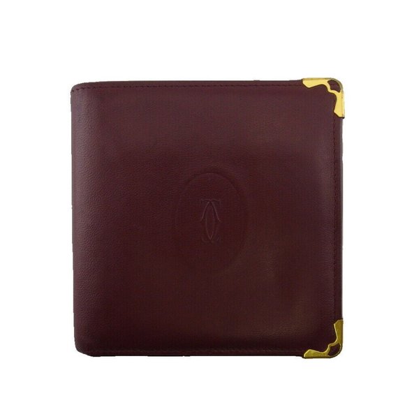 Cartier Handbags - CARTIER Bi -fold Wallet Mastrin Bordeaux Leather Authentic